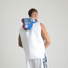 Jungle Metric White Boxing Ring Jacket with coloured hood