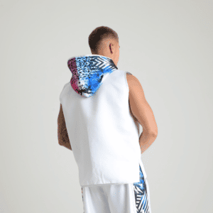 Jungle Metric White Boxing Ring Jacket with coloured hood