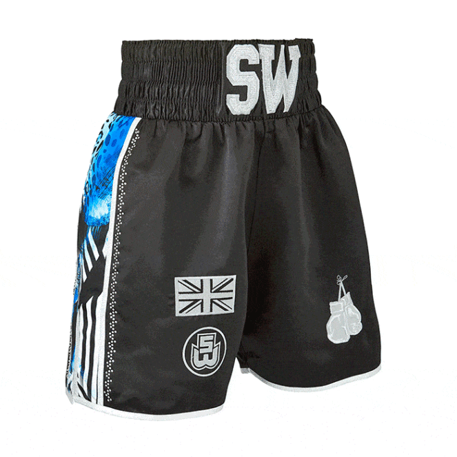 Black Jungle Metric Customisable Boxing Shorts Side