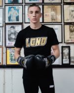 LGND Spirit Black T-Shirt with Gold Logo in Boxing Gym