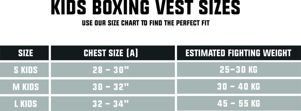 Kid's Boxing Vest Sizes