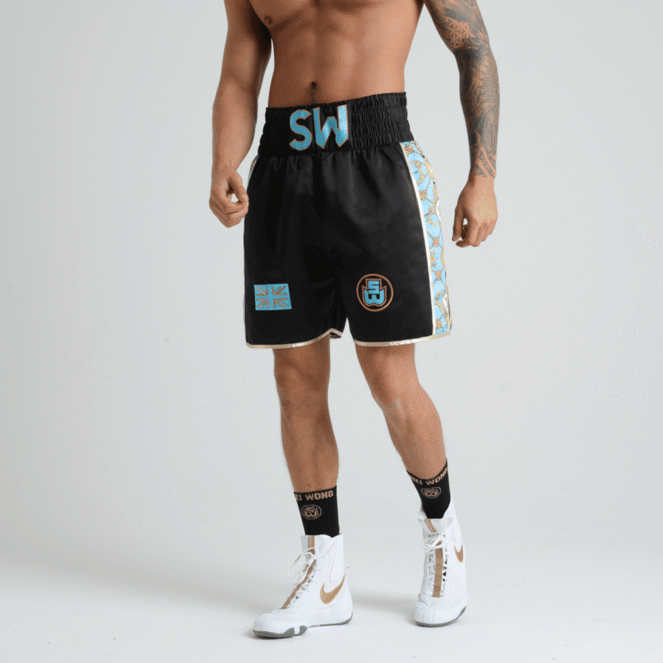 ROYALTY Black and Teal Short Boxing Shorts