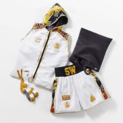 White & Gold Jungle Metric Bling Boxing Kit Bundle