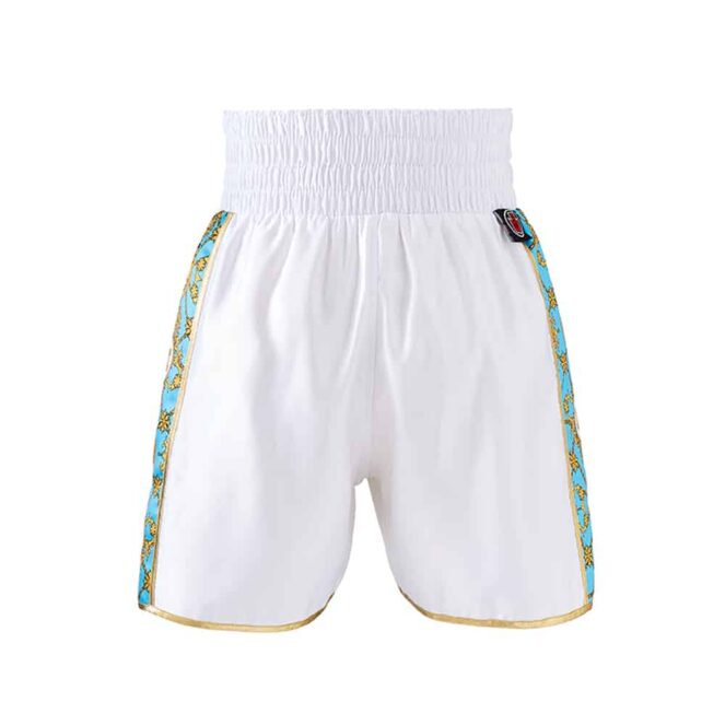 White Back Royality Custom Boxing Shorts