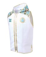 Royalty White & Teal Custom Boxing Ring Jacket
