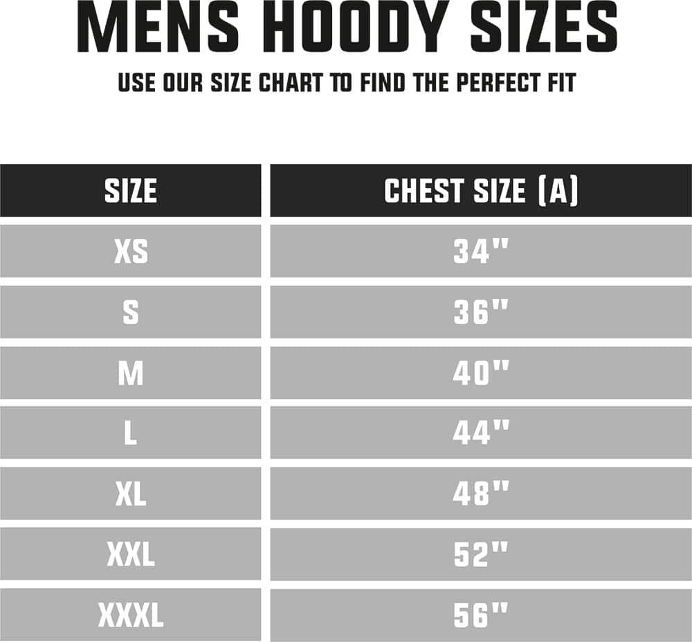Mens Hoody Sizes