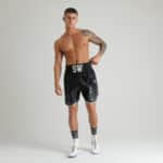 Grey Flame Boxing Shorts on Model