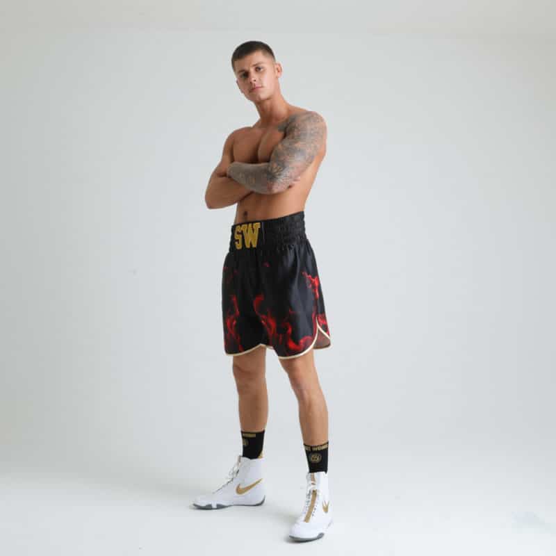 Flame Customisable British Made Boxing Shorts on Boxer