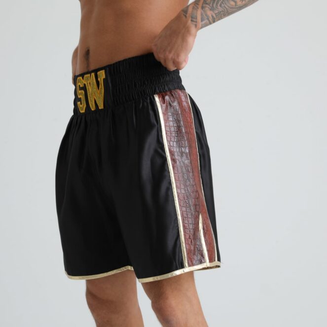 King Cobra Brown Snake Skin Boxing Shorts Side