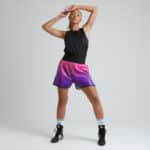 Punch Ombre Black and Multi Coloured Women's Boxing Shorts on model