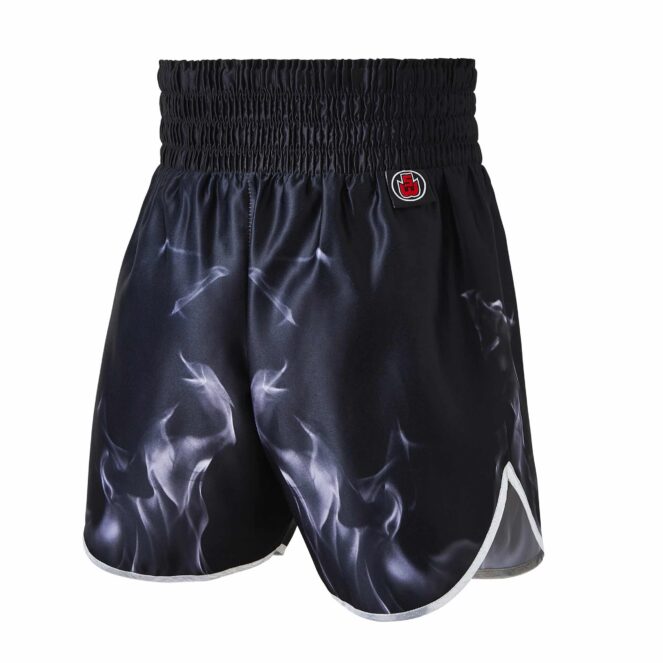Black and Grey Flame Boxing Shorts