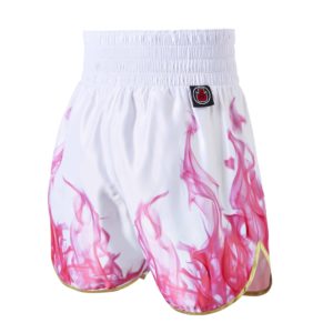 Pink & White Smoke Customisable Boxing Shorts Back