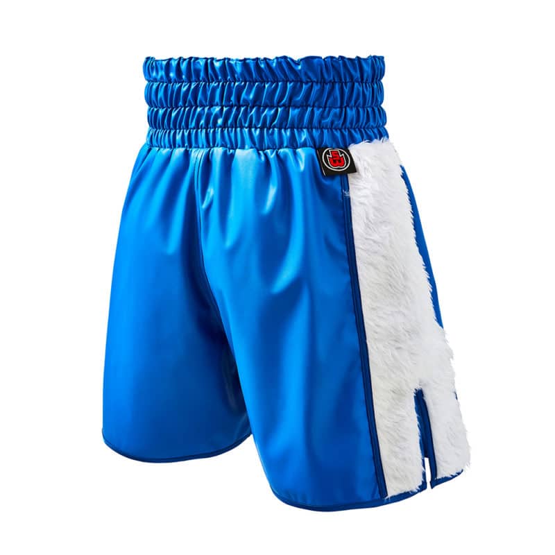 Blue Leather Boxing Shorts Back