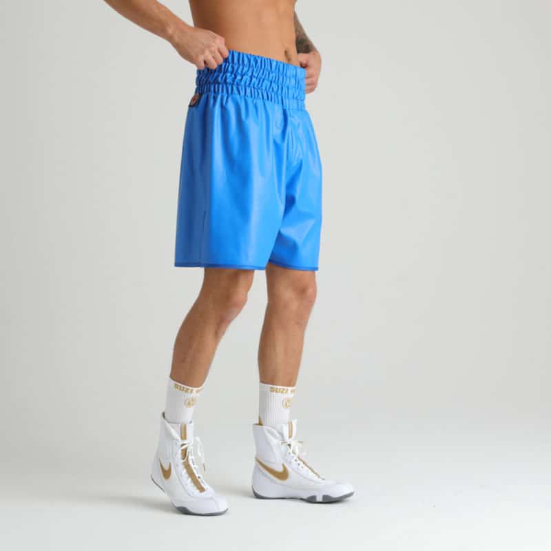 Blue Luxury Leather Boxing Shorts