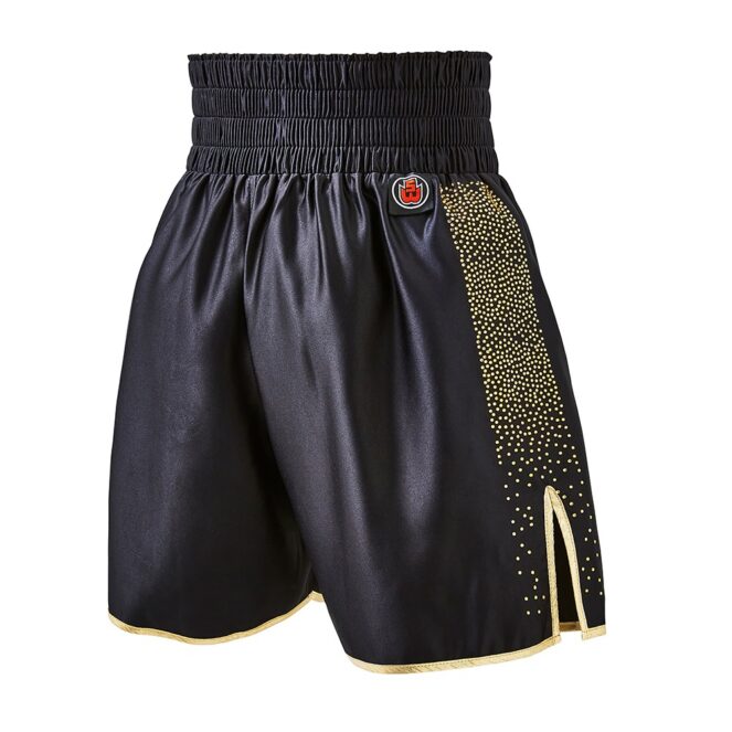 Gold Crystal Covered Handmade Boxing Shorts Back