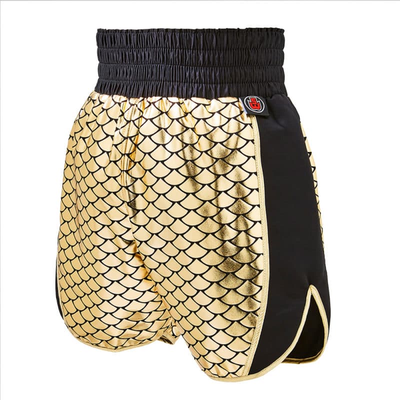 Gold Fish Scale Boxing Shorts Back