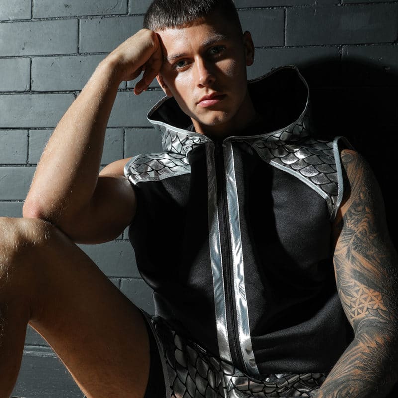 Silver Fish Scale Customisable Boxing Shorts and Kit