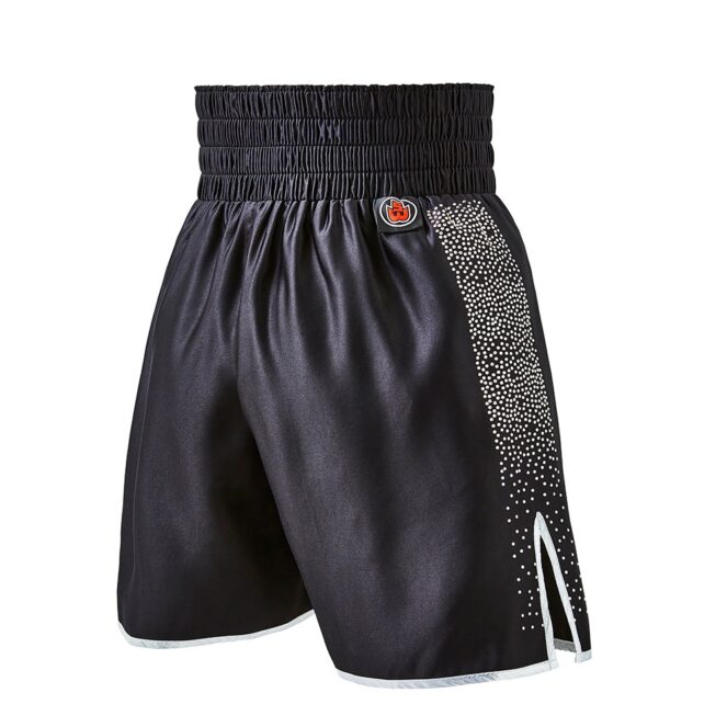 Silver Crystal Covered Handmade Boxing Shorts Back