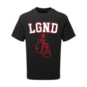 Ahead Black LGND T-Shirt with Boxing Gloves Graphic