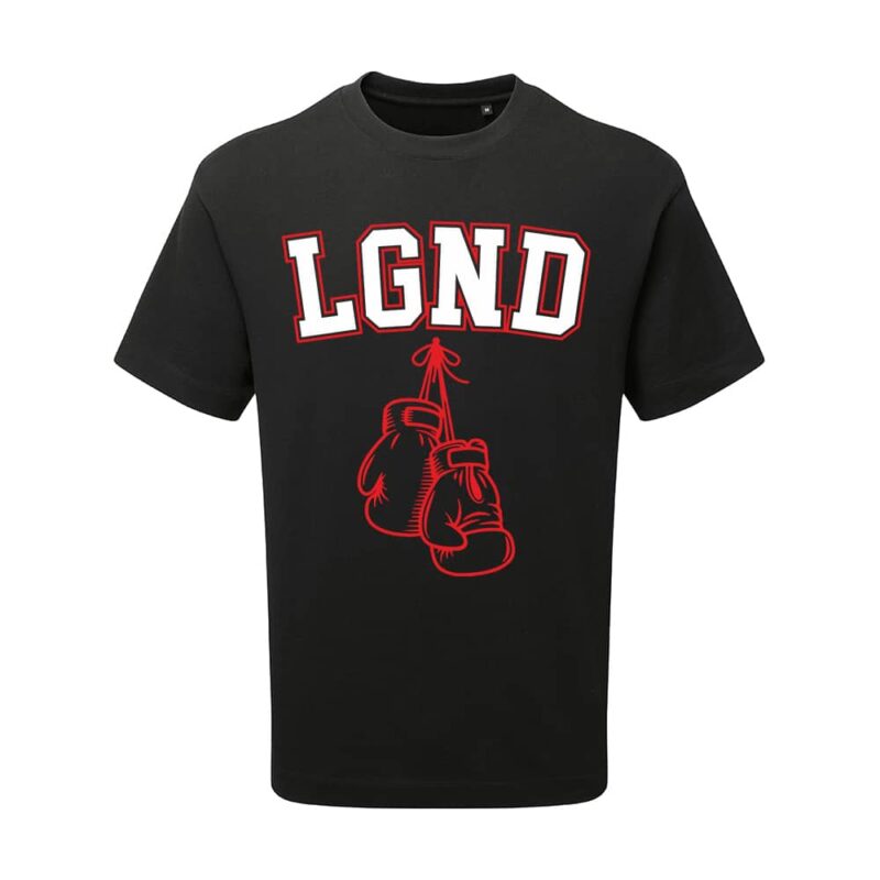 Ahead Black LGND T-Shirt with Boxing Gloves Graphic