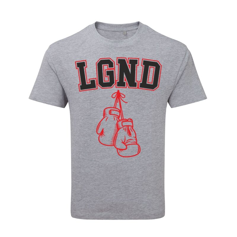 Ahead Grey LGND T-Shirt with Boxing Gloves Graphic