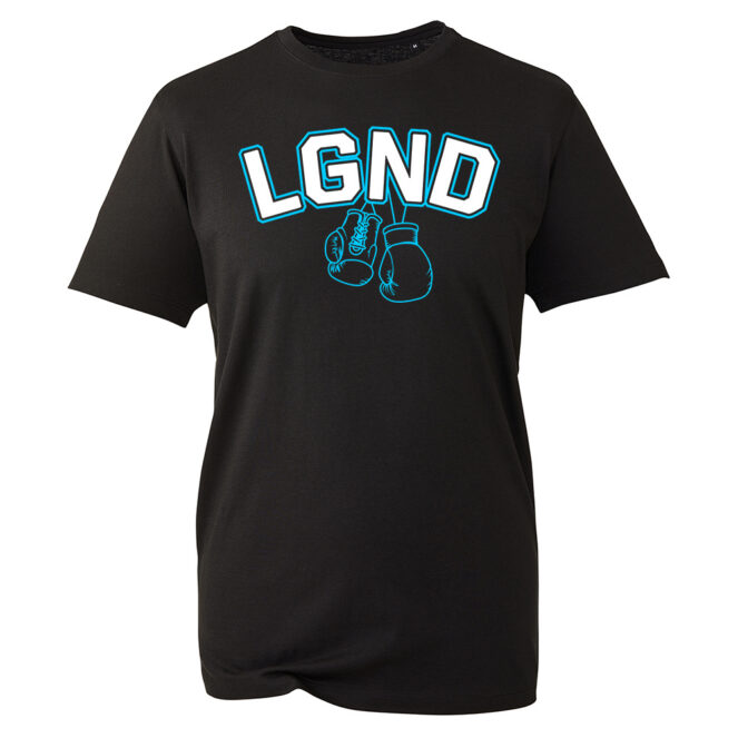 Black T-Shirt with blue boxing gloves