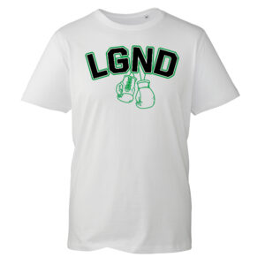 LGND White T-Shirt with Green Boxing Gloves