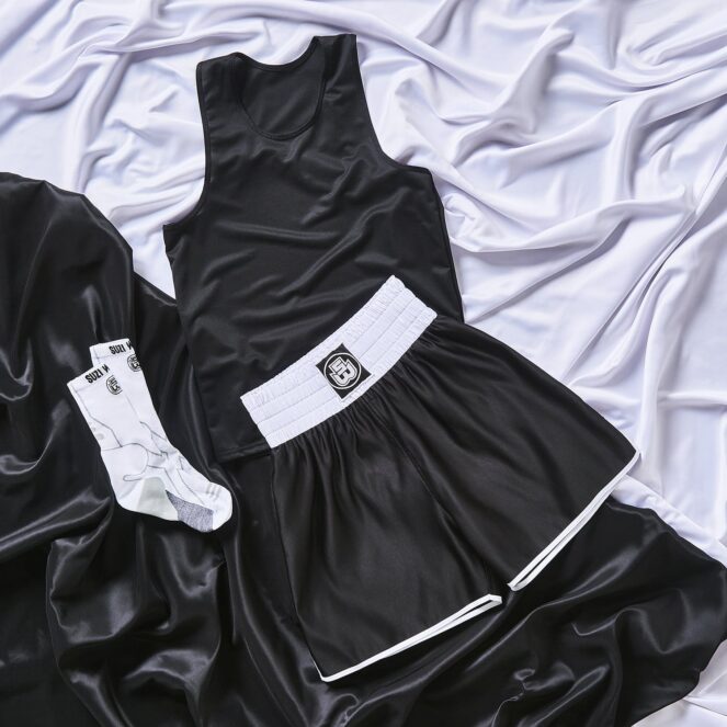 Black SW Retro Style Contrast Amateur Boxing Club Kit Bundle