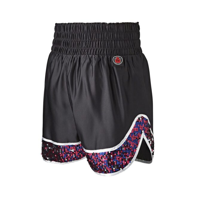 Glitz Pink Sequin Boxing Shorts Back