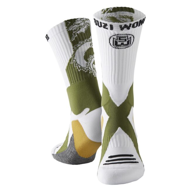 Limited Edition Boxing Socks Dragon White and Green