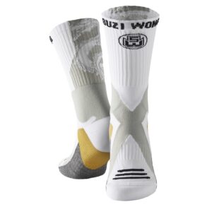 Suzi Wong Boxing Socks Dragon White & Grey