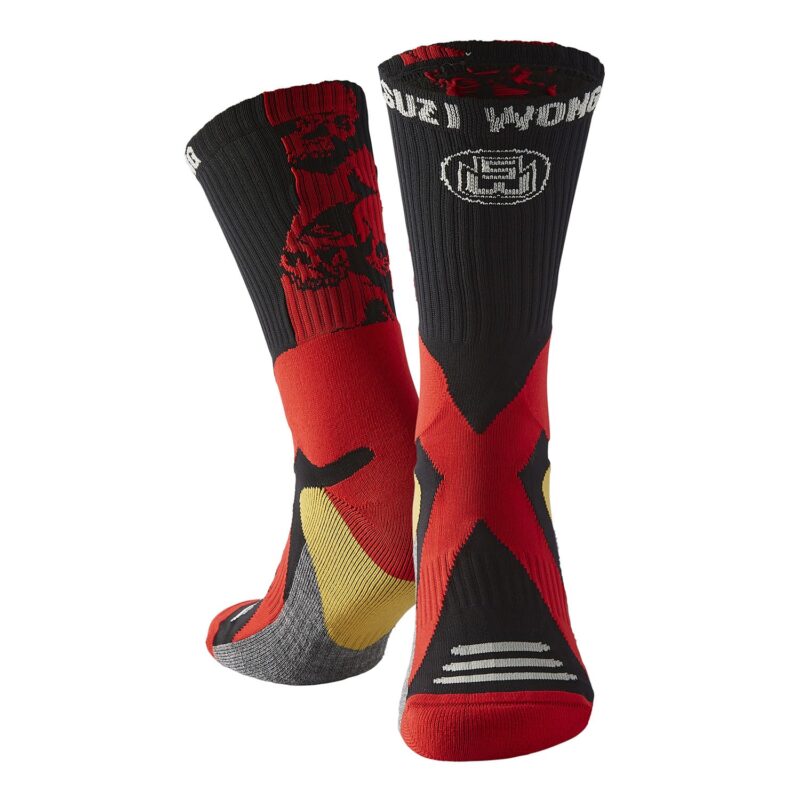 Suzi Wong Skulls Boxing Socks Red and Black Suzi Wong Skulls Boxing Socks Red and Black