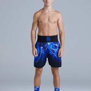 Blue Lightning Boxing Shorts On Man
