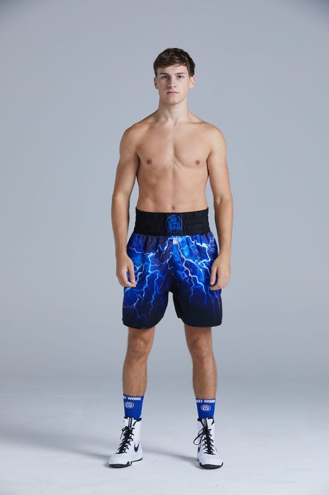 Blue Lightning Boxing Shorts On Man