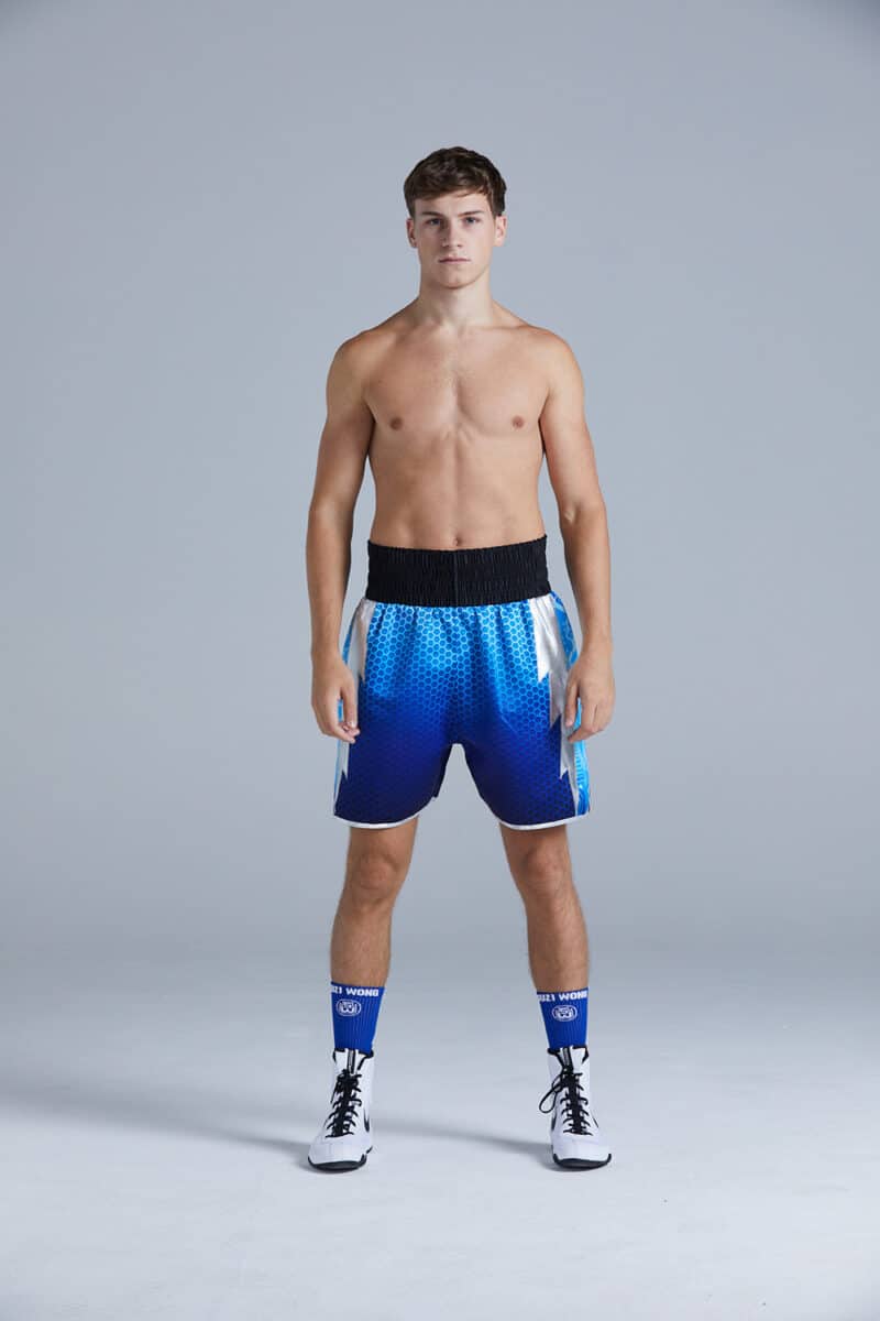 Blue Lightning Hex Customisable Boxing Shorts