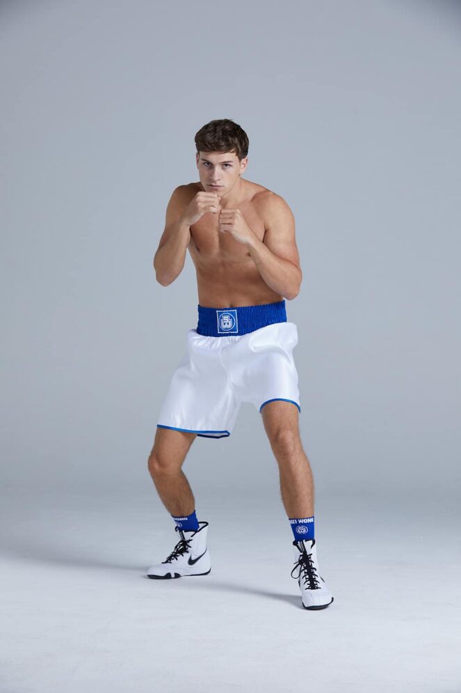 Mens SW Contrast Blue Amatuer Boxing Shorts