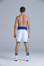 Mens Contrast White and Blue Boxing Shorts Back