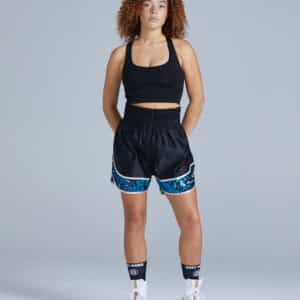 Women's Glitz Blue Sequin Boxing Shorts