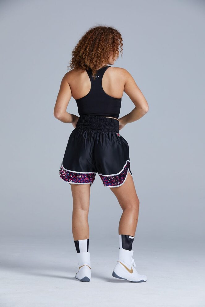 Women's Glitz Pink Sequin Boxing Shorts