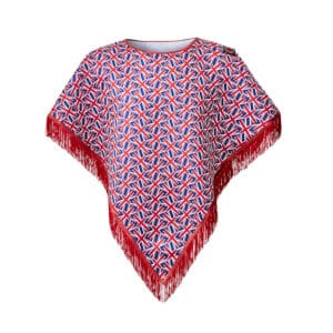 Jubilee Union Jack Tasseled Poncho