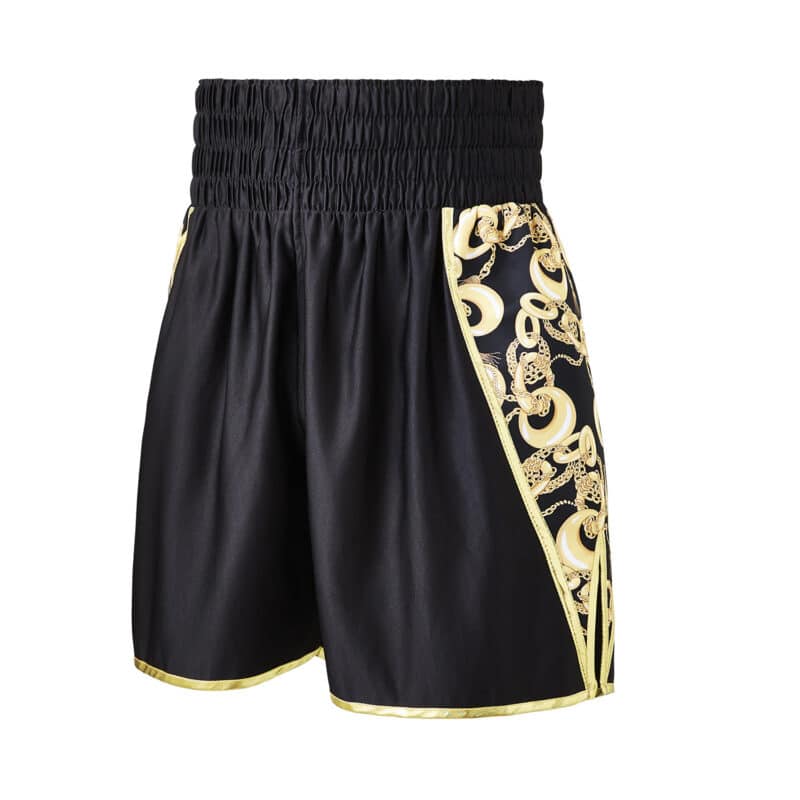 Black and Gold Customisable Chains Boxing Shorts