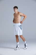 White and Grey Camo Boxing Shorts on fighter