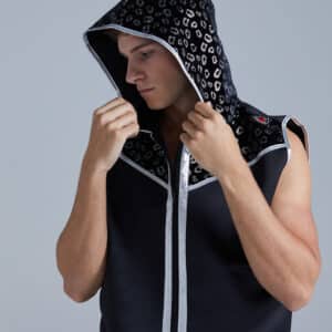 Boxer in the Crusade Hooded Boxing Ring Jacket