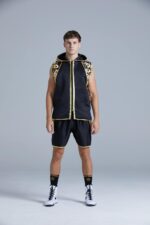 Black and Gold Customisable Chains Boxing Ring Jacket