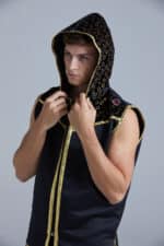 Boxer in the Crusade Black & Gold Boxing Ring Jacket