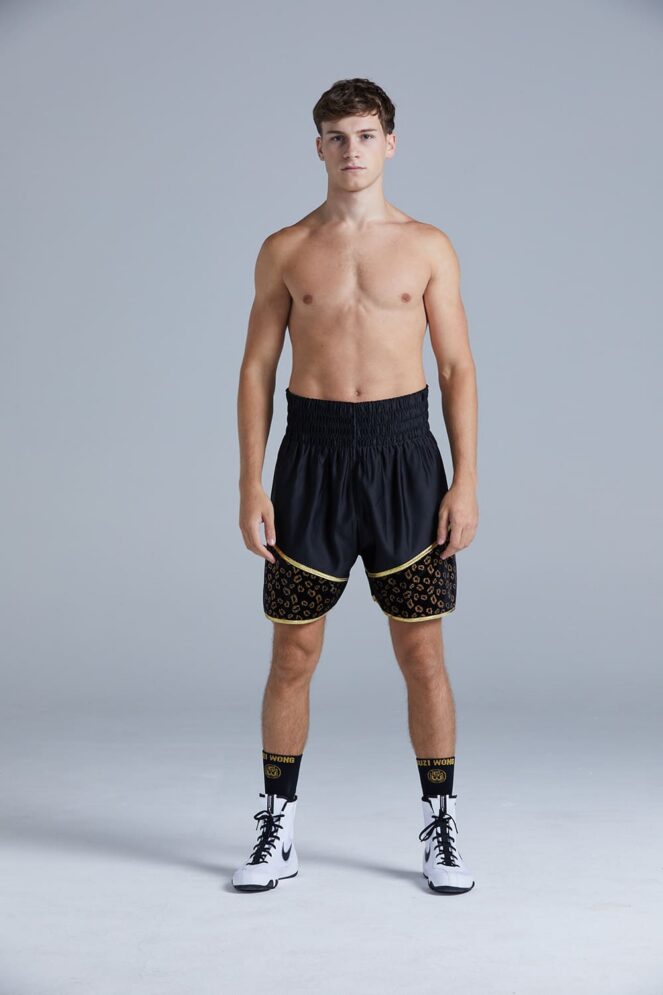 Boxer in the Crusade Black & Gold Boxing Shorts