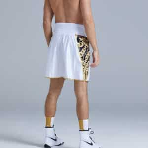 Middleweight Boxer in Chains White and Gold Boxing Shorts