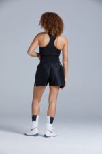 Women's Black Customisable Boxing Shorts Back