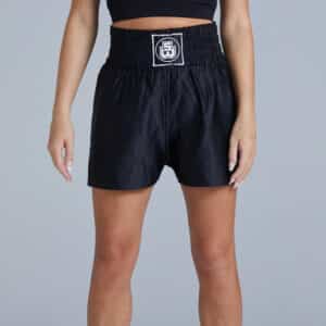 Women's Black Customisable Boxing Shorts Front