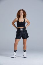 Women's Black Customisable Boxing Shorts Front